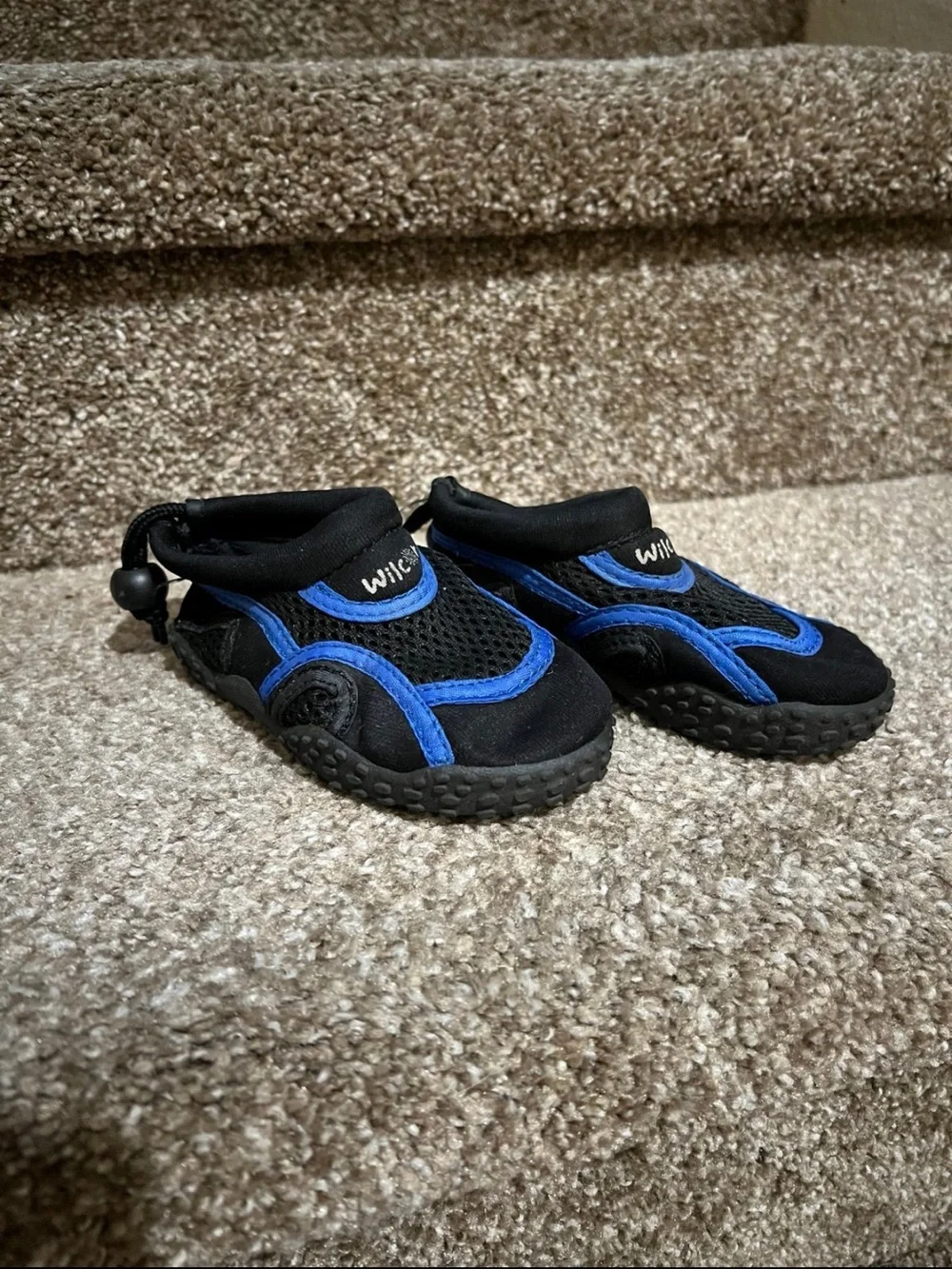 Kids Black and Blue Water Shoes - Lightweight Slip-On